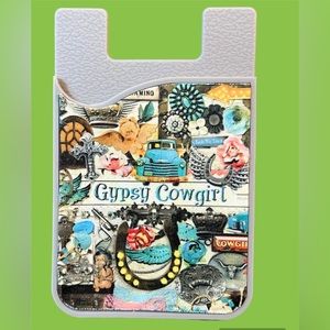 Gypsy Cowgirl Silicone Phone Wallet Card Holder Silica Gel Pocket